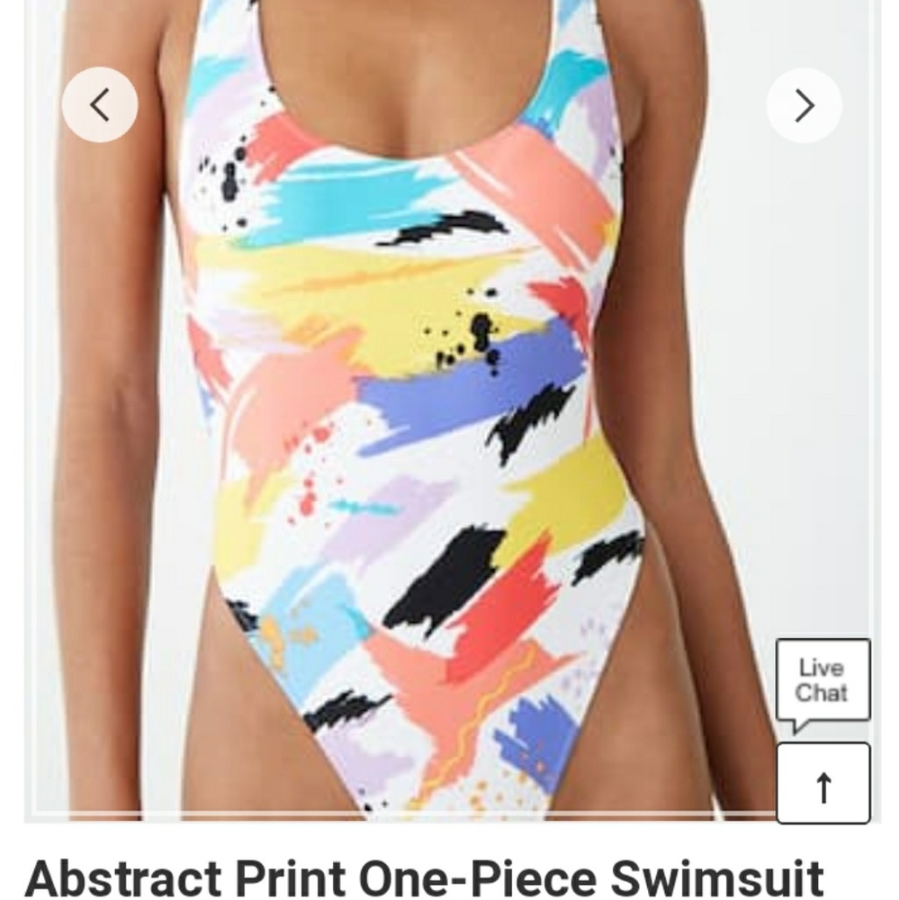 New Forever 21 Abstract Print One Piece Swimsuit